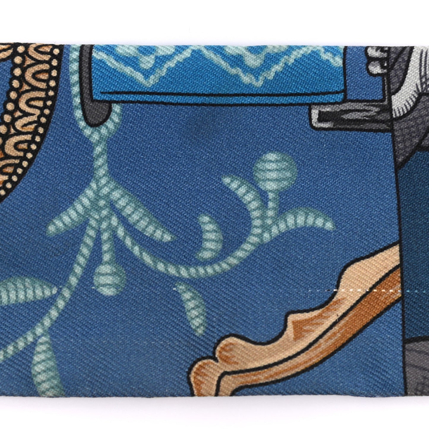 Silk Cavalleria D'Etriers Twilly Marine Canard Beige