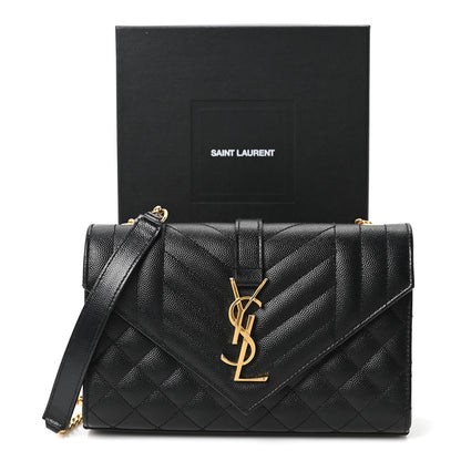 Saint Laurent Grain De Poudre Textured Mixed Matelasse Triquilt Small Monogram Satchel Black 10 of 10