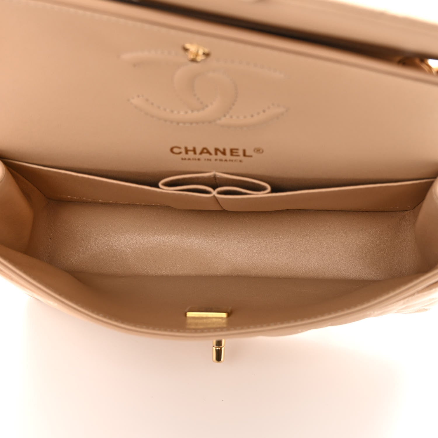 Chanel Lambskin Quilted Small Double Flap Beige 5 of 12