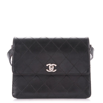 Chanel Calfskin Stitched Shoulder Bag Black 1 of 9