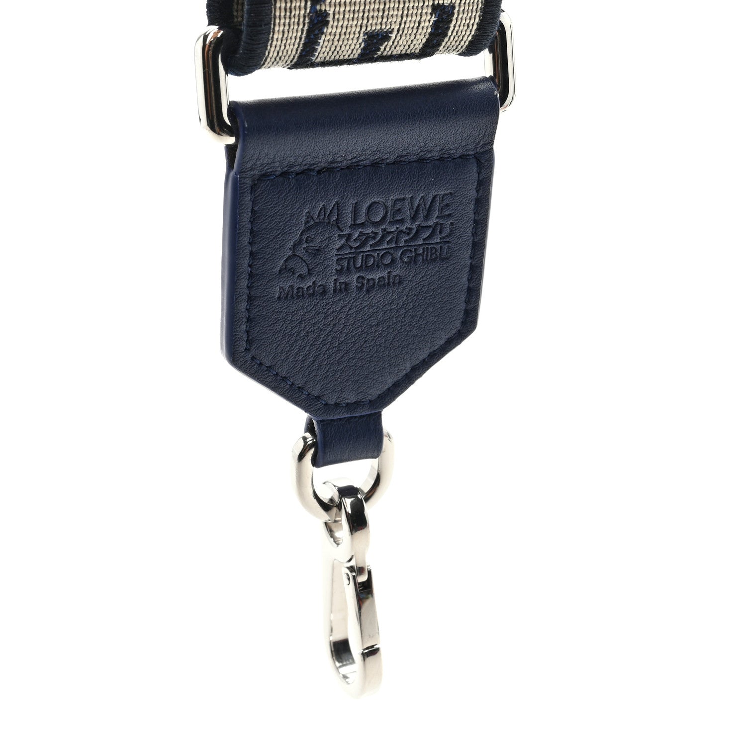 Loewe X HOWLS MOVING CASTLE Calfskin Calcifer Jacquard Anagram Strap Blue 3 of 3