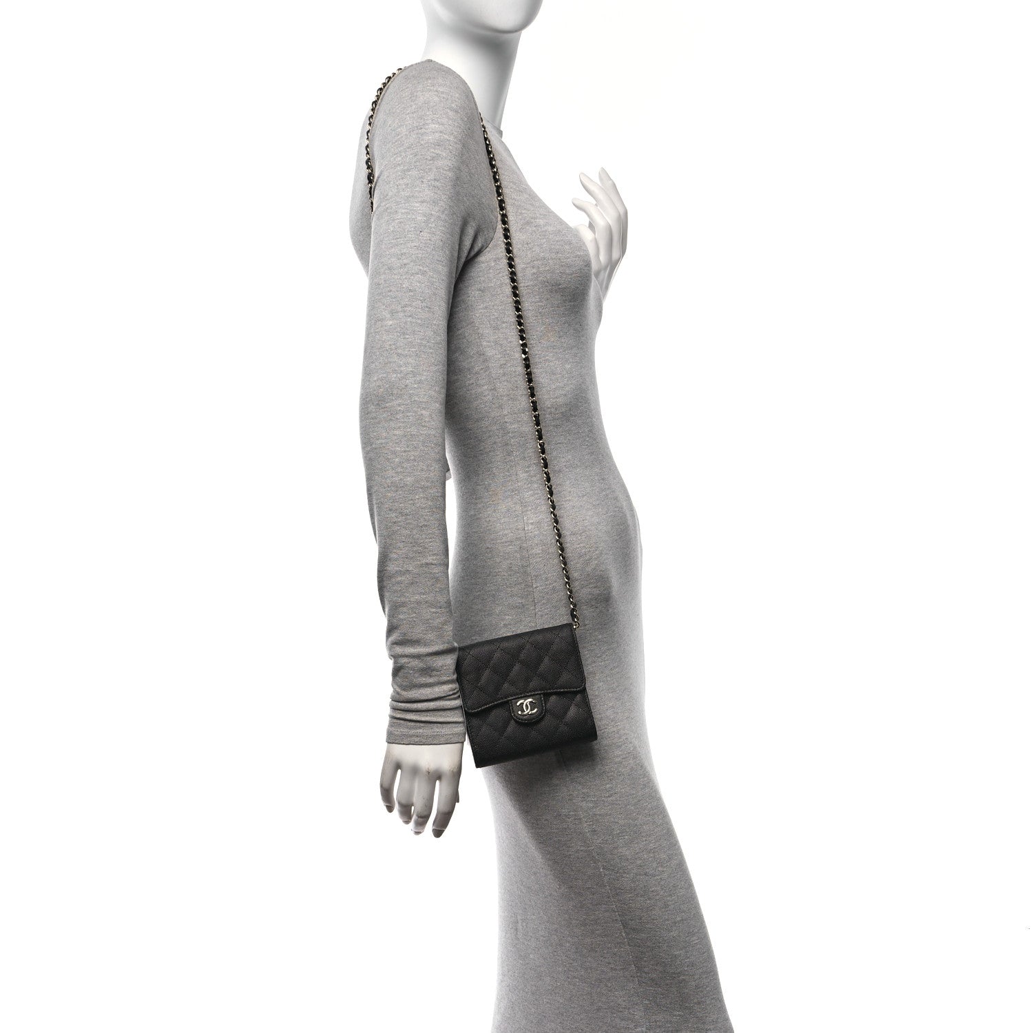 Chanel Caviar Quilted Clutch With Chain Bag Black 2 of 14