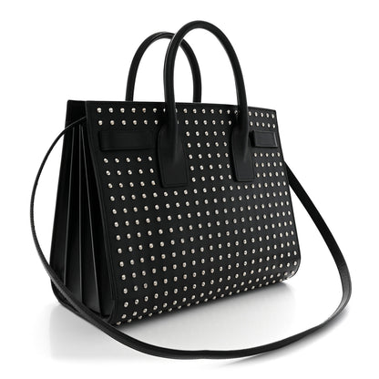 Saint Laurent Grain De Poudre Studded Small Sac De Jour Black 3 of 10