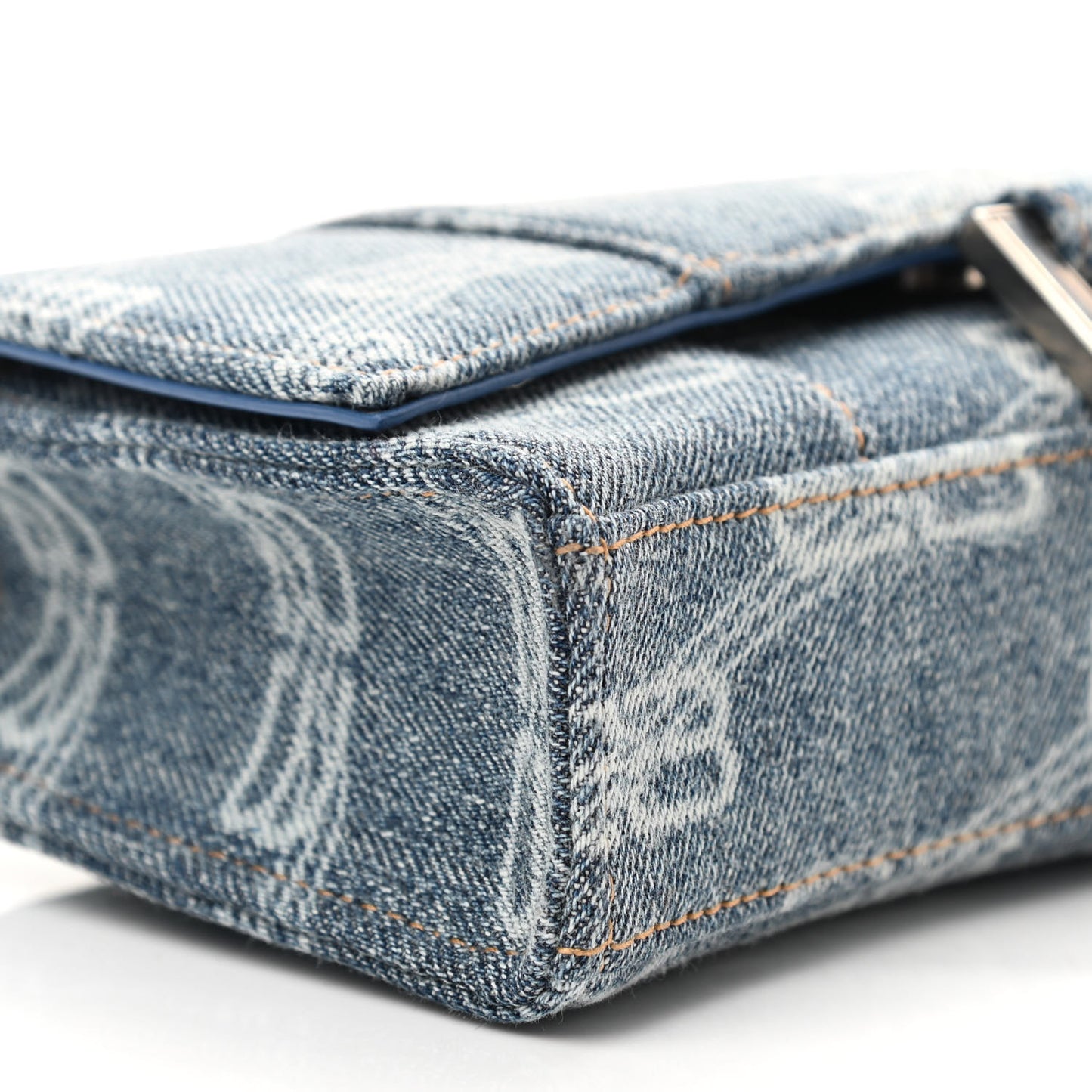 Denim BB Monogram Hourglass Chain Bag Blue