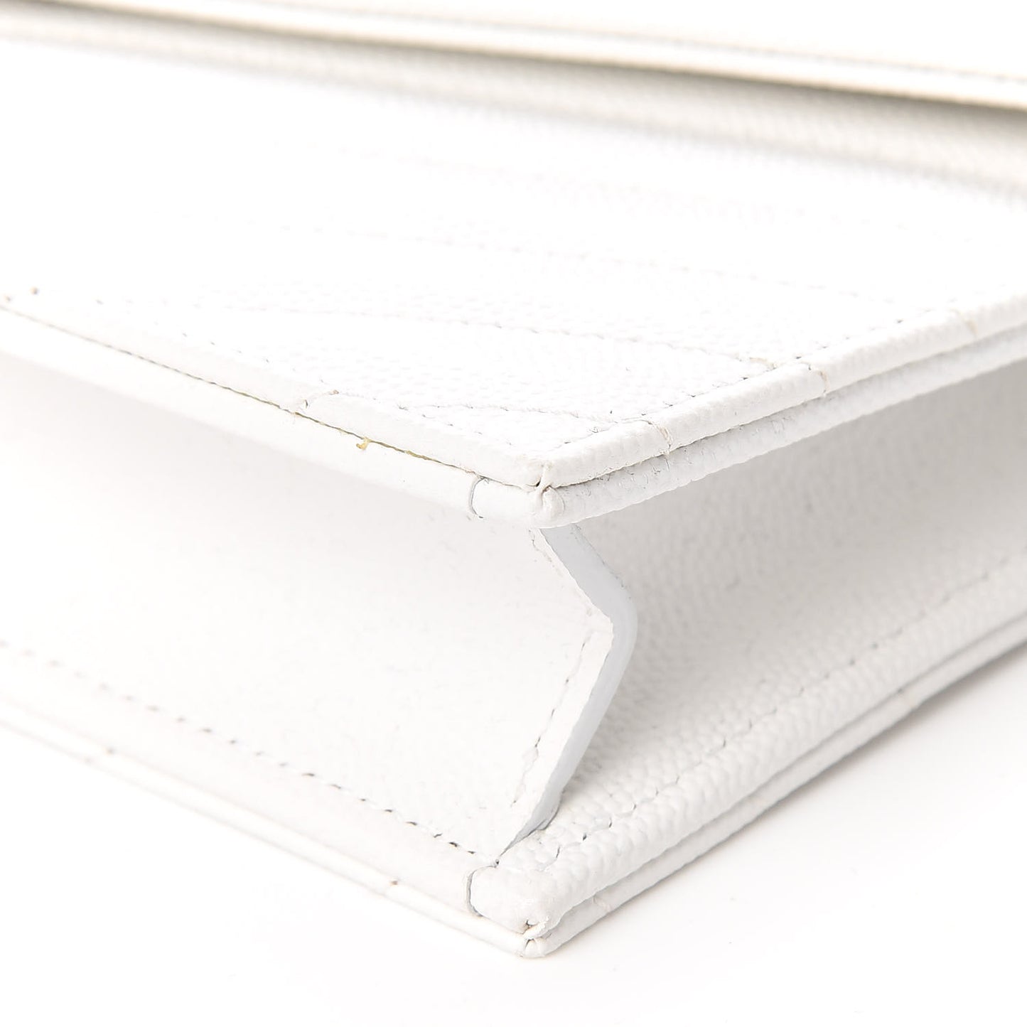 Grain De Poudre Matelasse Chevron Monogram Envelope Chain Wallet Optical White