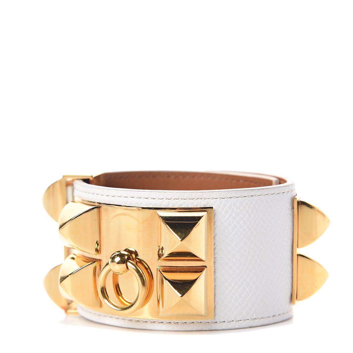 Hermes Epsom Collier de Chien CDC Bracelet S White 1 of 7