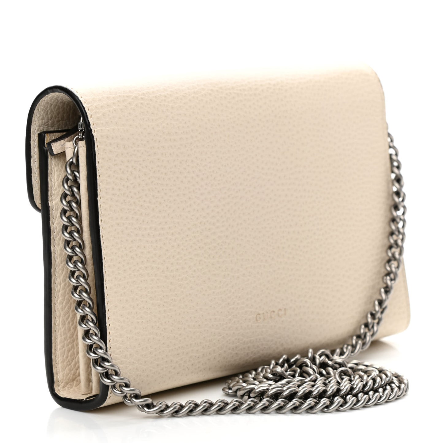Dollar Calfskin Mini Dionysus Chain Wallet Mystic White