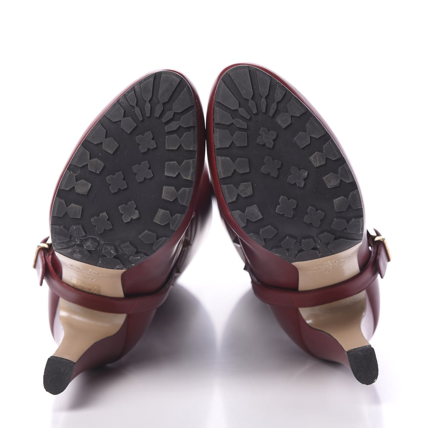 Calfskin Rockstud Tall Boots 37 Dark Red