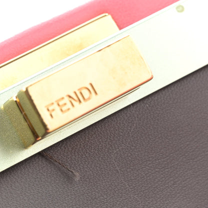 Fendi Nappa Colorblock Mini Peekaboo Iconic Satchel Rosa Fluo Oxigen Slate 12 of 12