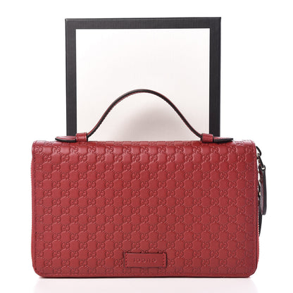 Gucci Microguccissima Zip Around Top Handle Travel Wallet Red 9 of 9