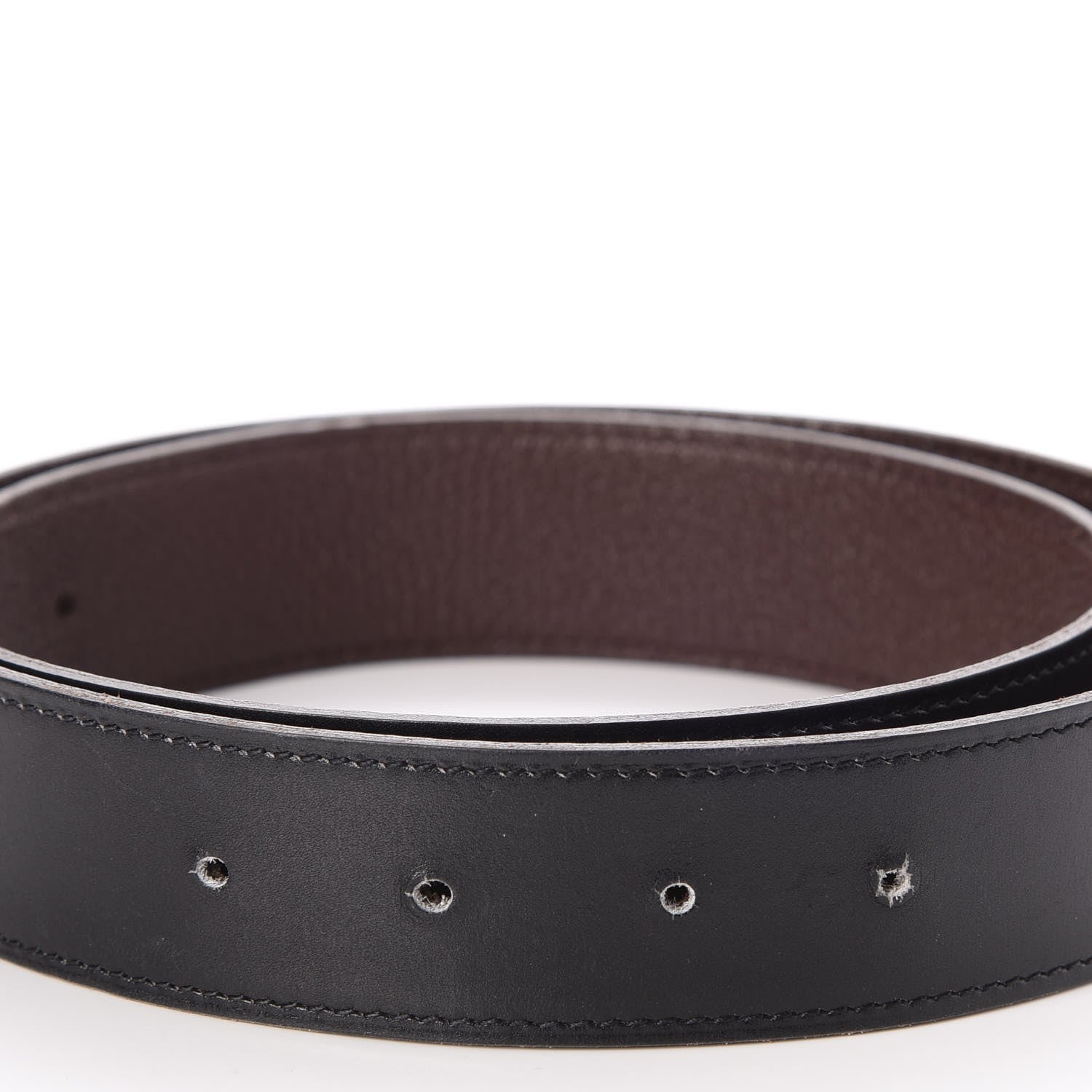 Hermes Box Togo 32mm Collier De Chien CDC Belt 80 Black Chocolate 6 of 8
