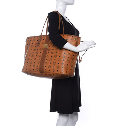 MCM Visetos Large Liz Reversible Shopper Tote Cognac 2 of 10