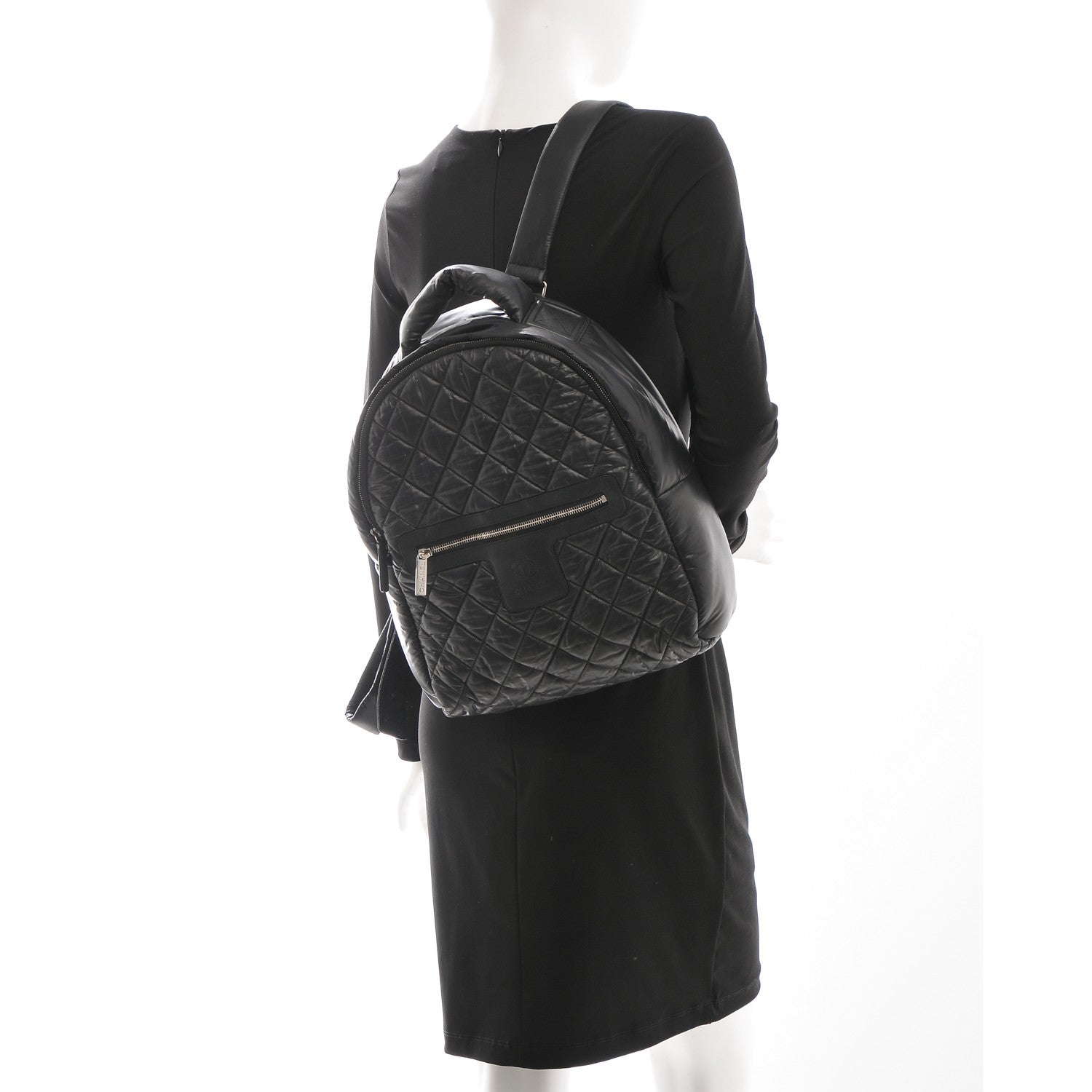 Chanel Nylon Quilted Coco Cocoon Backpack Black 2 of 7