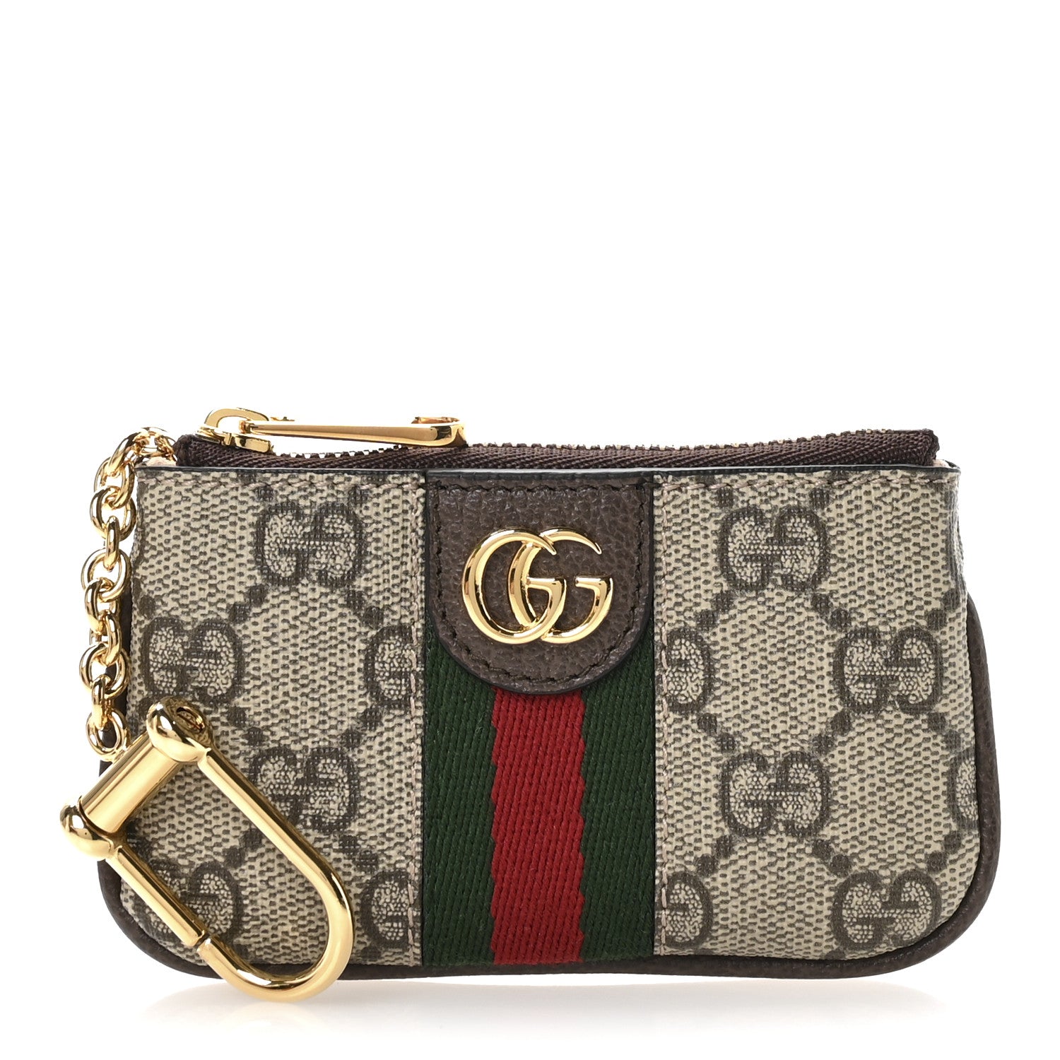 Gucci GG Supreme Monogram Web Ophidia Key Case Beige New Acero 1 of 8