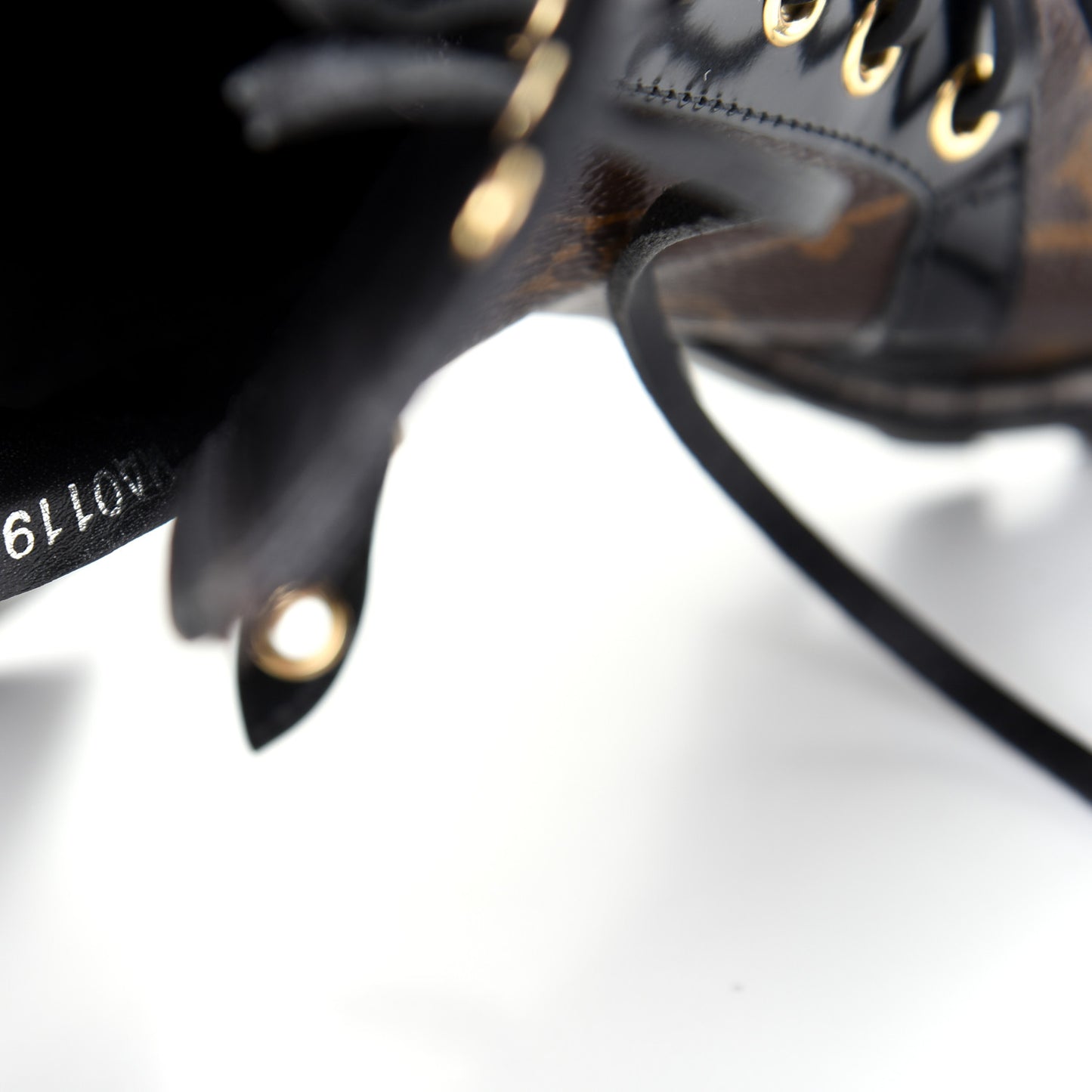 Patent Calfskin Monogram Star Trail Ankle Boots 38 Black