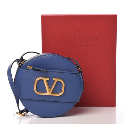 Valentino Garavani Calfskin VLogo Round Crossbody Bag Blue 10 of 10