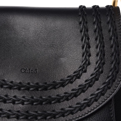 Chloe Calfskin Braided Medium Hudson Shoulder Bag Black 9 of 9