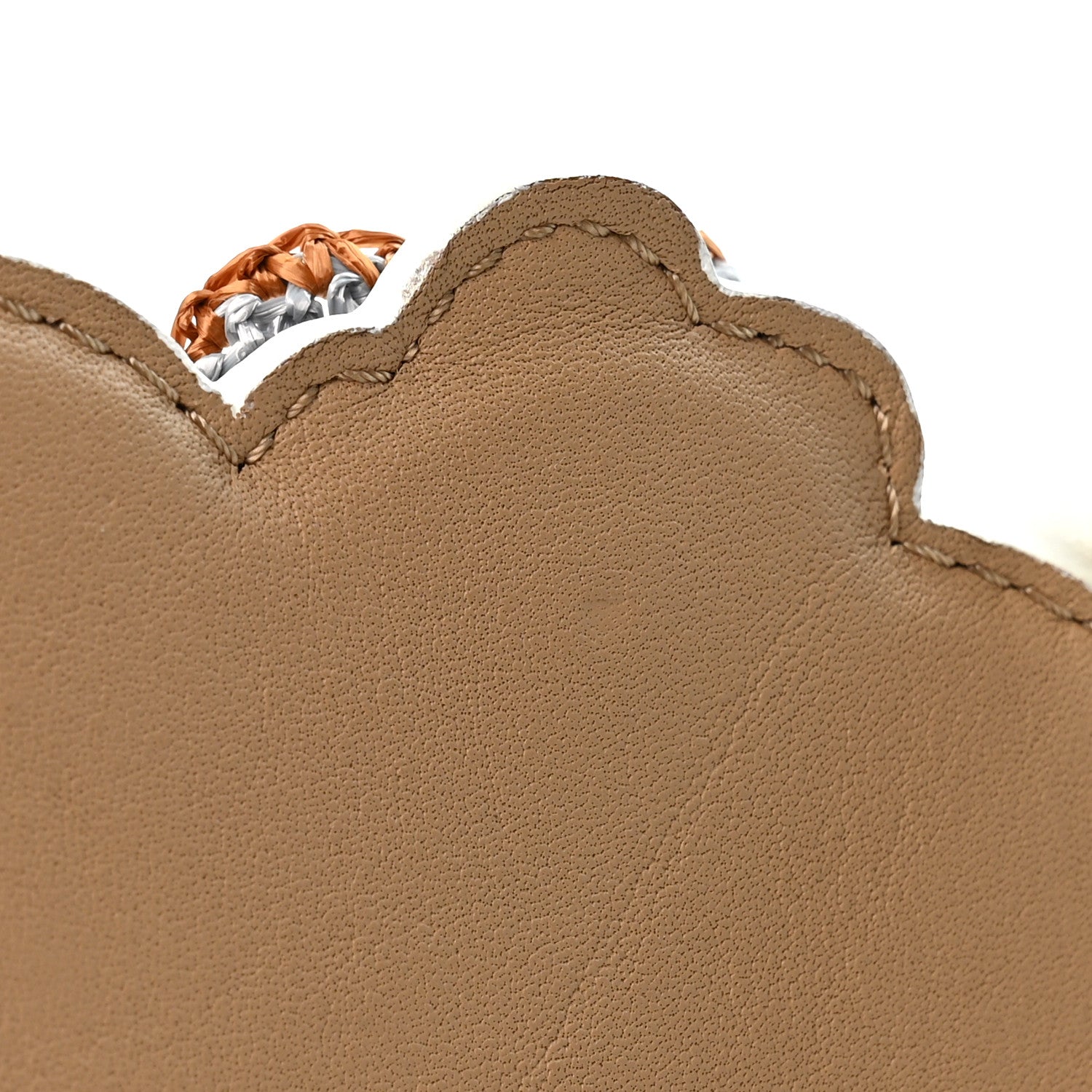 Fendi Vitello Dolce Raffia Nappa Catalan Mirror Mink Flowerland Studded Strap You Blue Notte Cuoio Multicolor 5 of 5