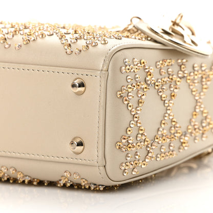 Christian Dior Metallic Lambskin Crystal Cannage Mini Lady Dior Platinum 10 of 14