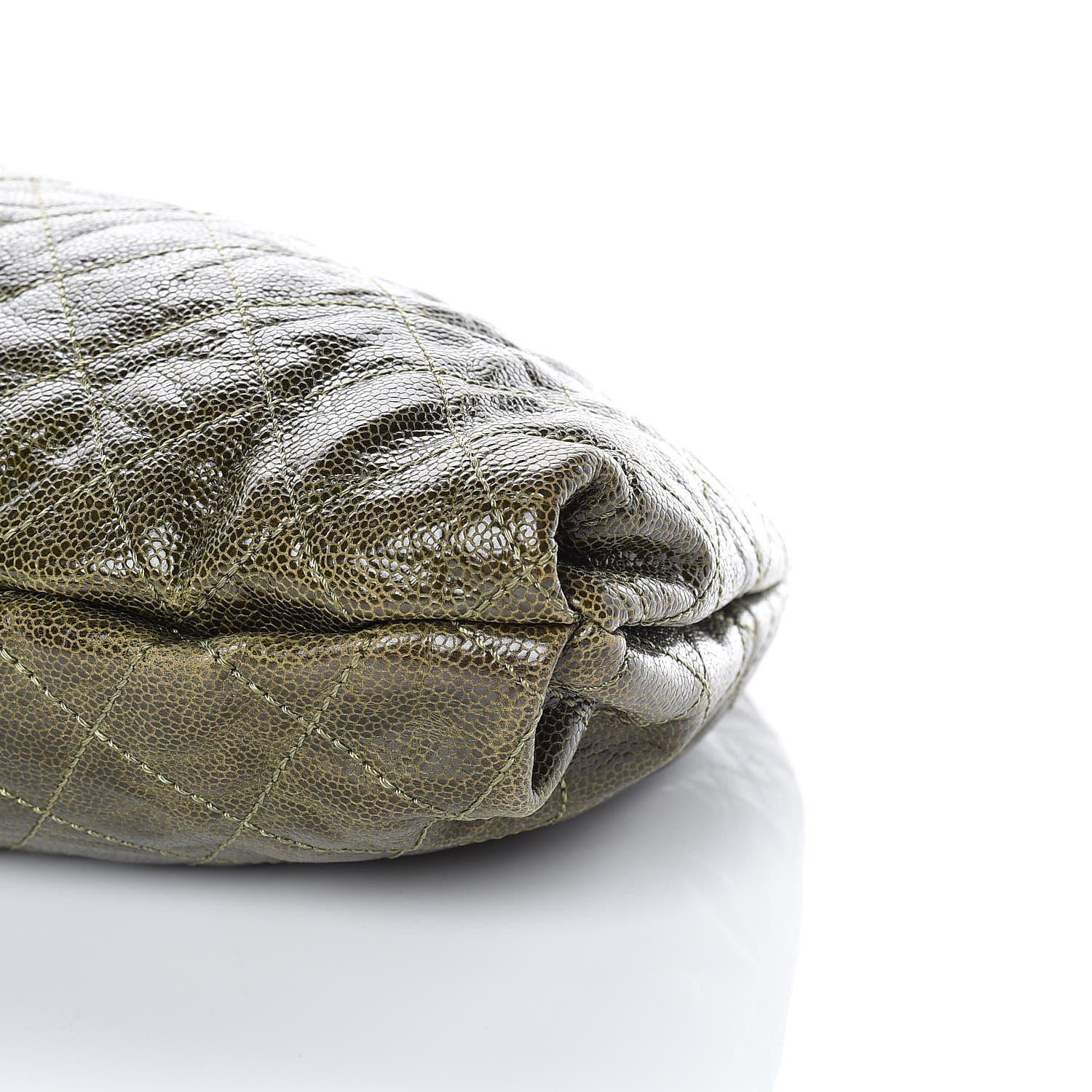 Chanel Caviar Quilted Medium Elastic Tote Green 6 of 9