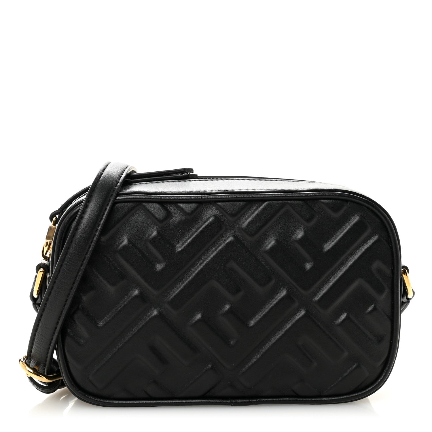 Fendi Vitello Epoque FF Embossed Camera Case Black 1 of 11