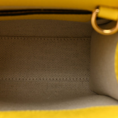 Gucci GG Supreme Monogram Textured Dollar Calfskin Heart Interlocking G Mini Vertical Tote Beige Ebony Harness Brown Yellow 5 of 10