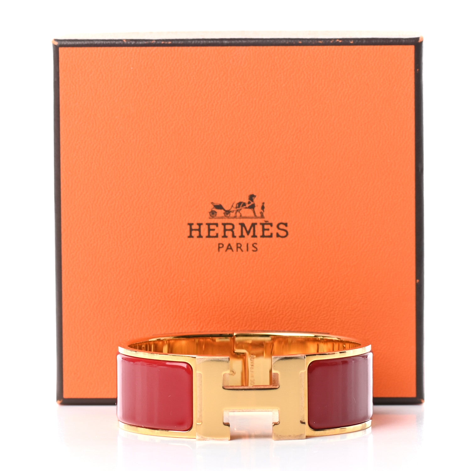 Hermes Enamel Wide Clic Clac H Bracelet PM Red 5 of 5