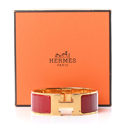 Hermes Enamel Wide Clic Clac H Bracelet PM Red 5 of 5