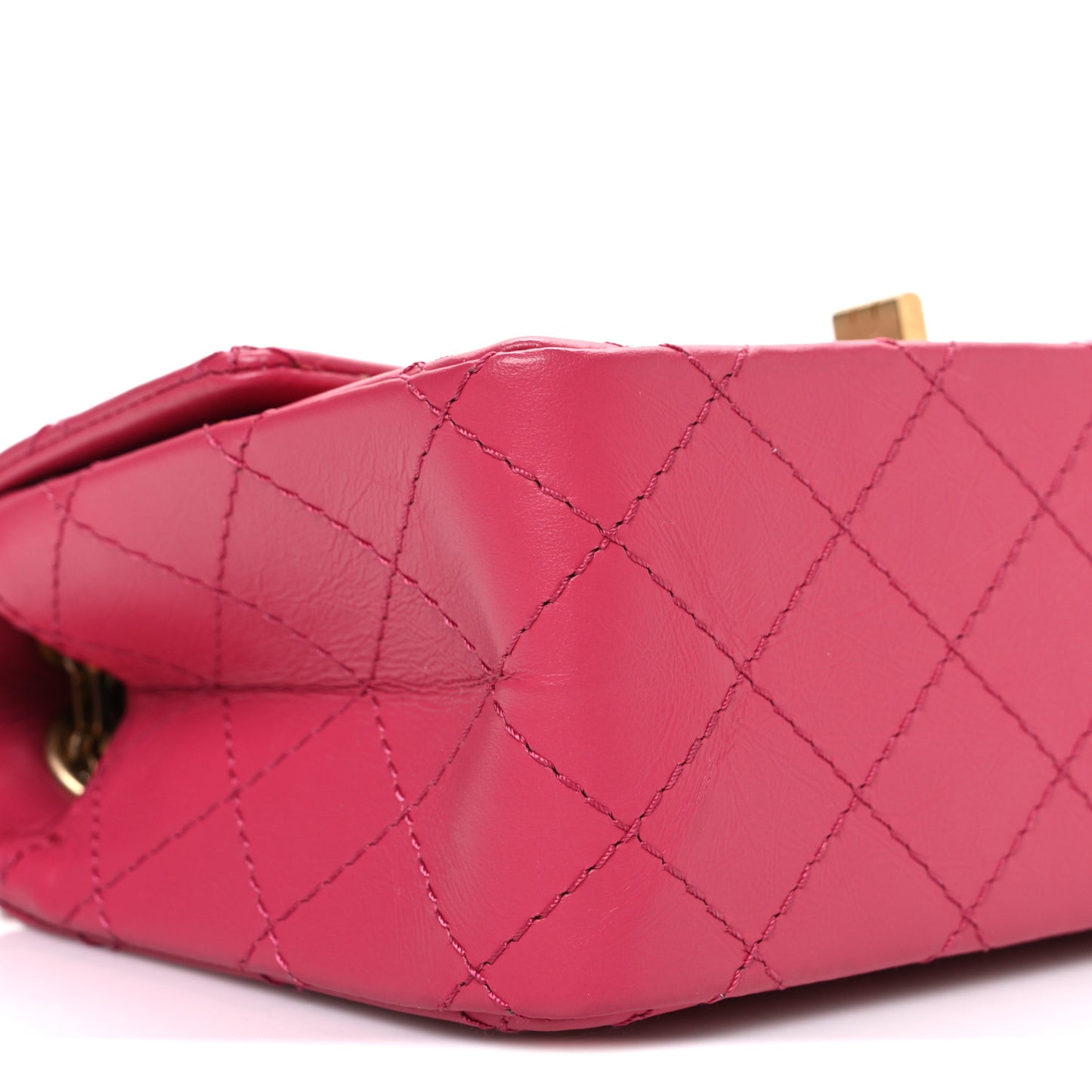 Aged Calfskin Quilted 2.55 Reissue Mini Flap Fuchsia