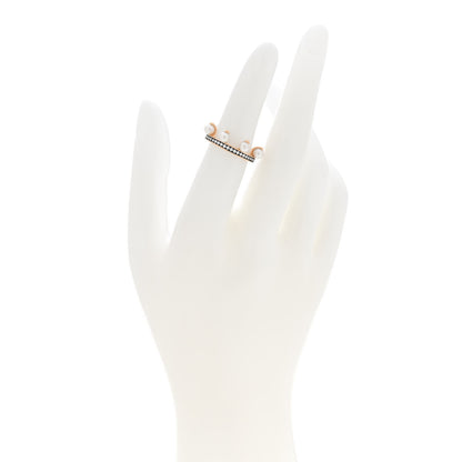 Hermes 18K Rose Gold Diamond Pearl Chandra Ring 50 5.25 2 of 7