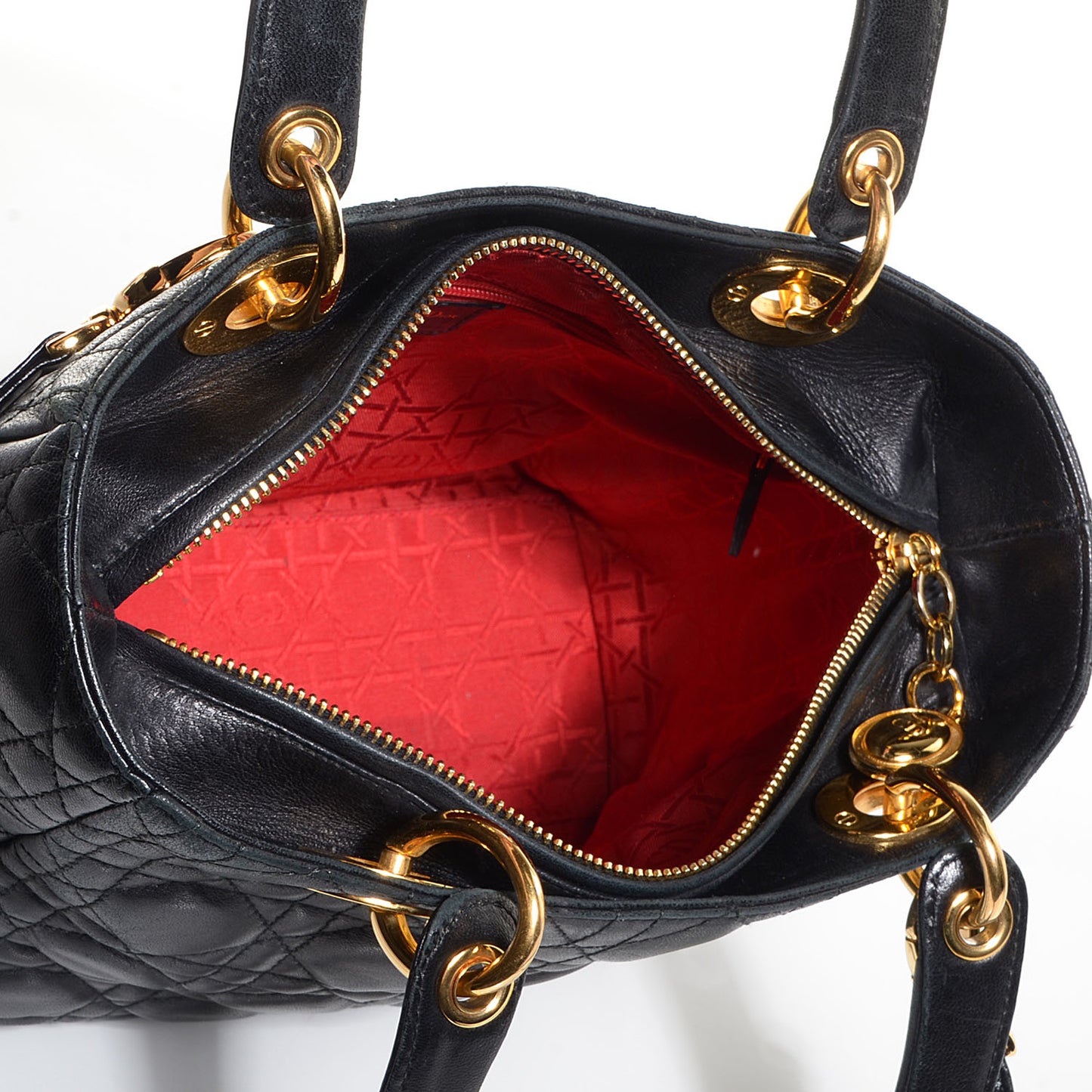 Lambskin Cannage Medium Lady Dior Black