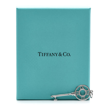 Tiffany 18K White Gold Diamond Atlas Key Pendant 4 of 4