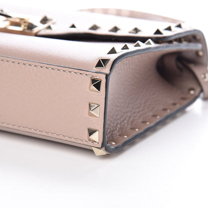 Valentino Garavani Pebbled Calfskin Medium Rockstud Flip Lock Crossbody Bag Poudre 9 of 9