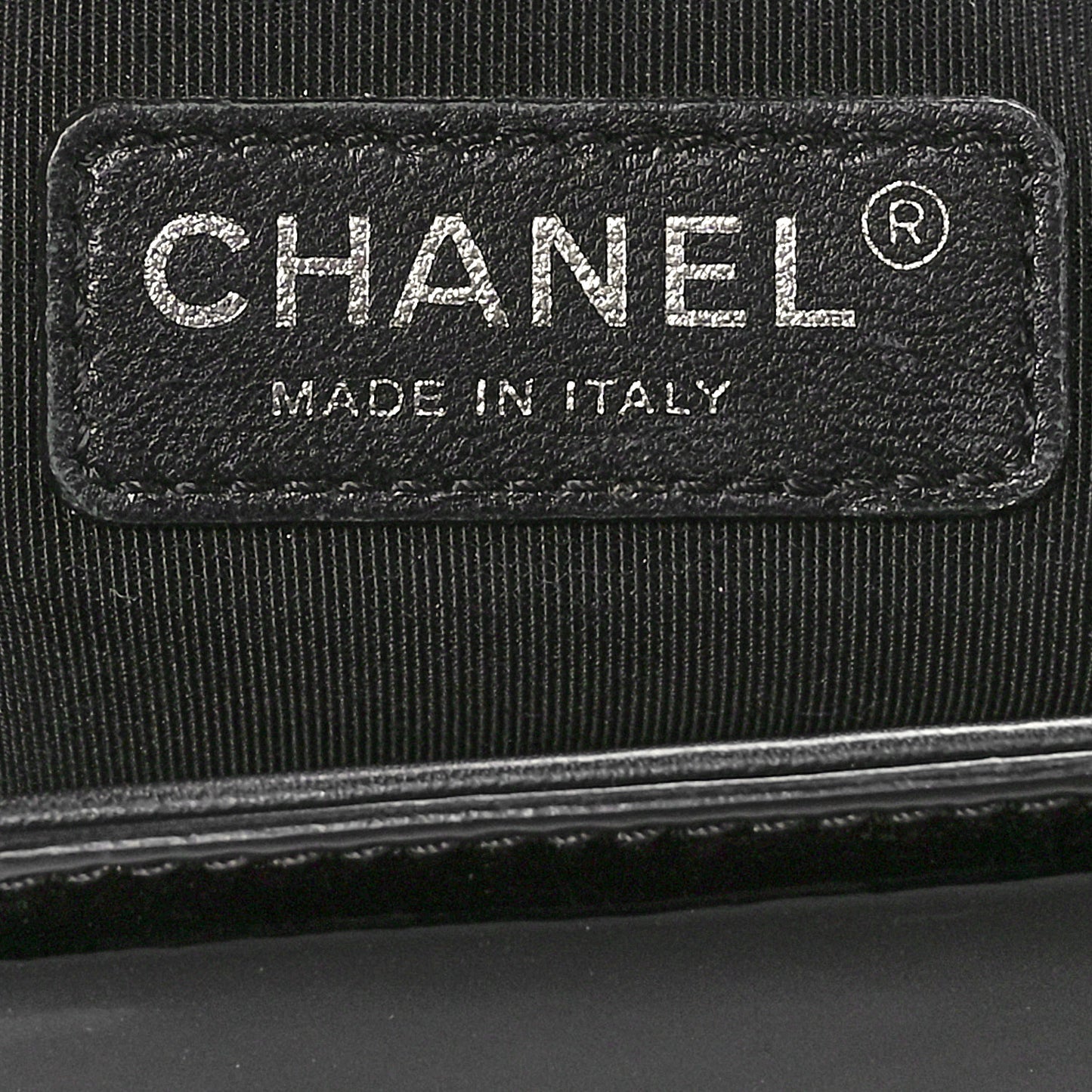 Patent Calfskin Quilted Medium Plexiglass Boy Flap Black