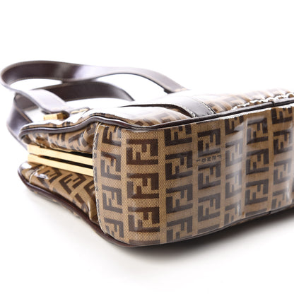 Fendi Vinyl Zucchino Small Shoulder Bag Tobacco 5 of 10