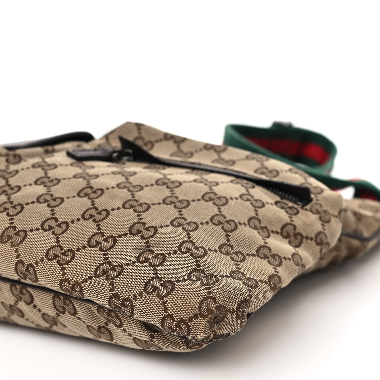 Monogram Web Medium Double Pocket Messenger Bag Dark Brown
