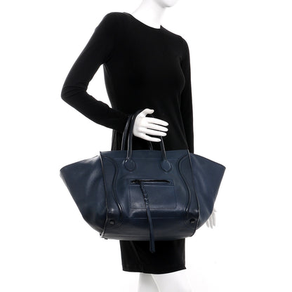 Celine Supple Calfskin Medium Phantom Luggage Midnight 2 of 13