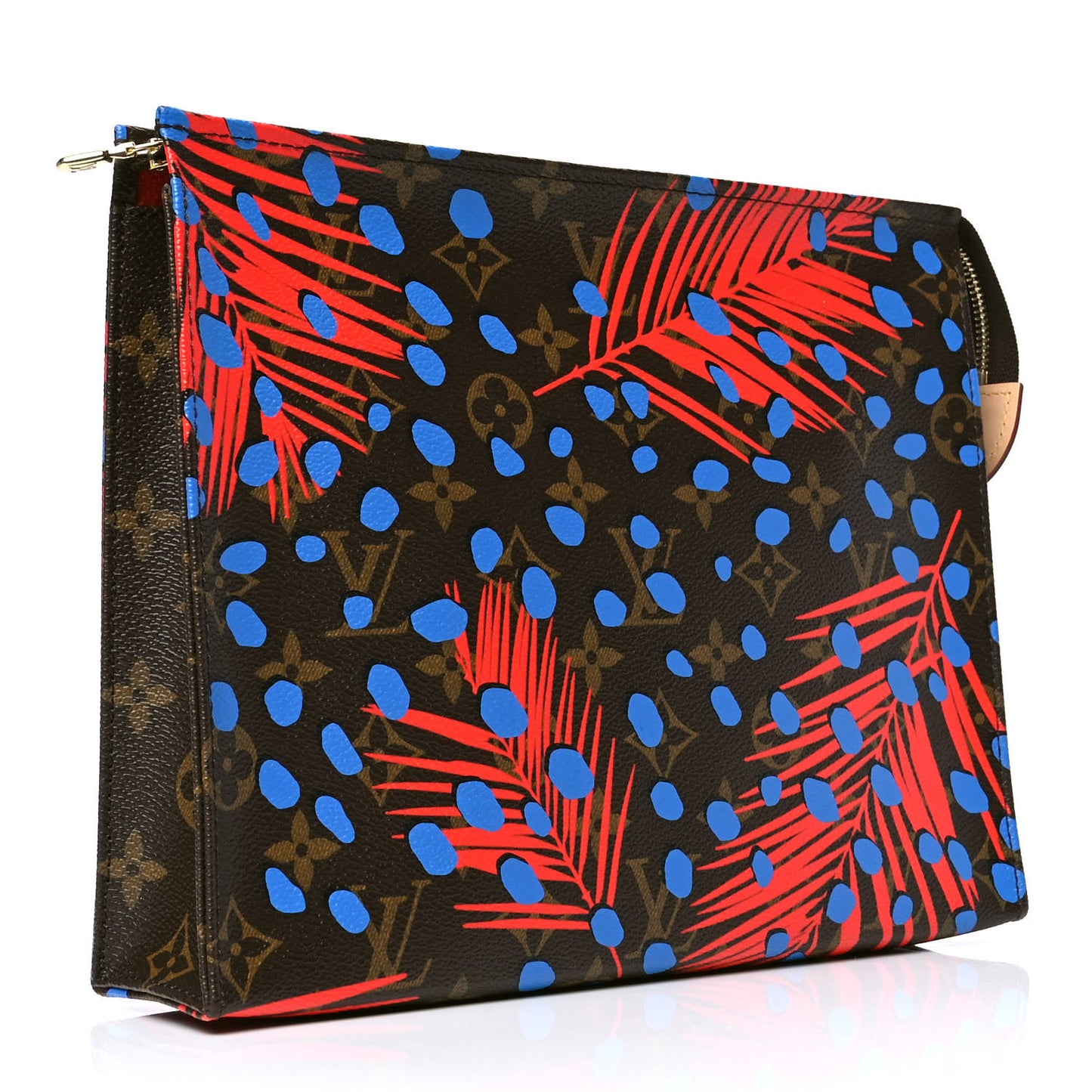 Monogram Jungle Dots Toiletry Pouch 26 Coquelicot Denim