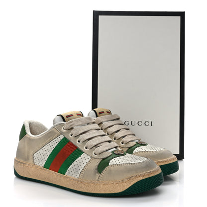 Gucci Nubuck Nylon Web Womens Screener Sneakers 36 New Sand Dusty Milk Mystic White Vintage Green 11 of 11