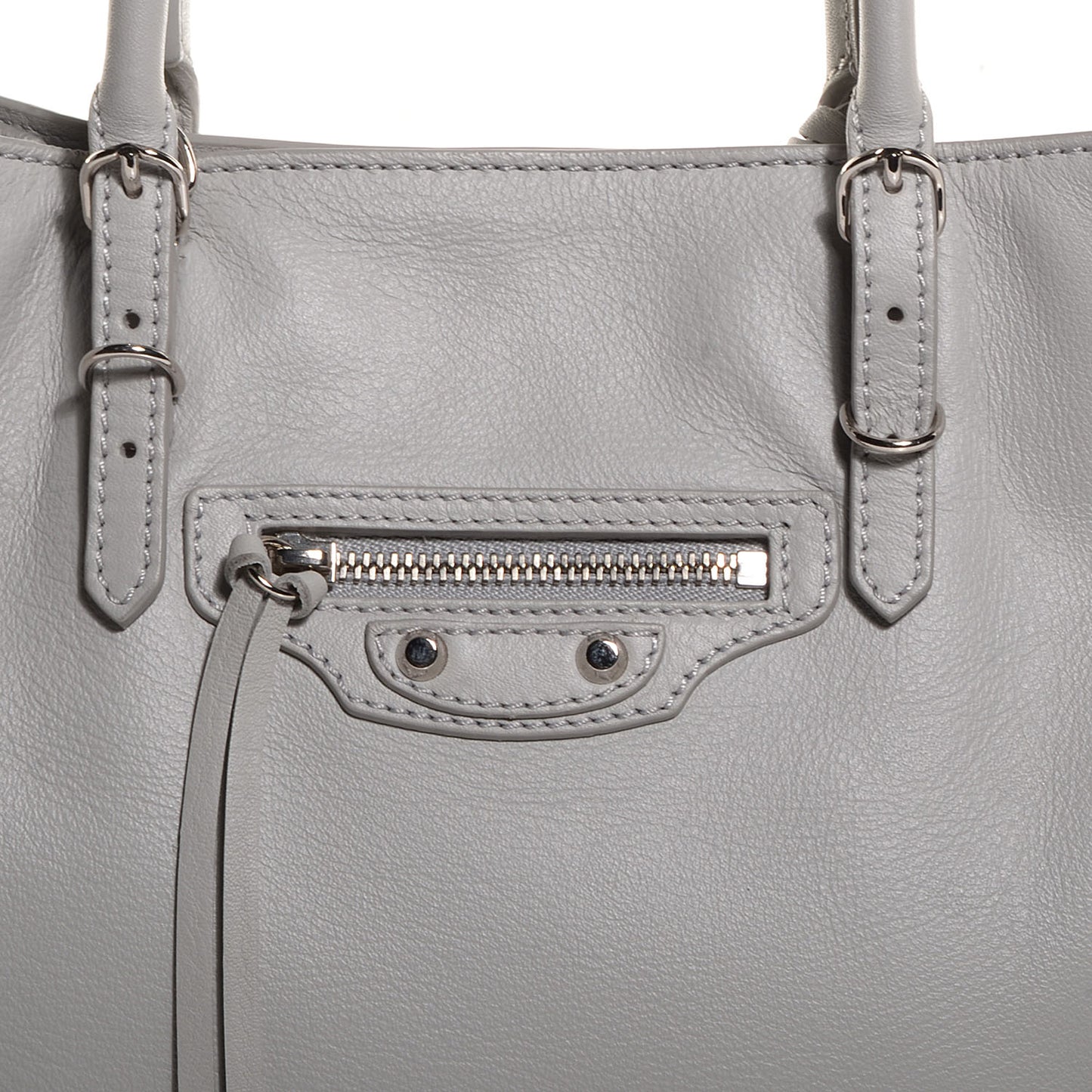 Calfskin Papier Mini A4 Tote Gris Glace
