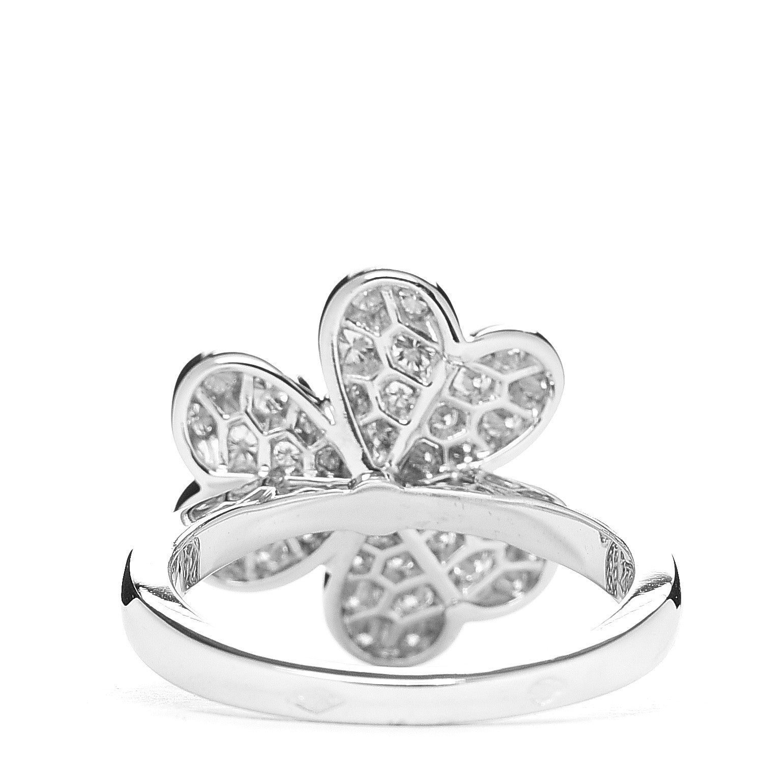 Van Cleef & Arpels 18K White Gold Diamond Small Frivole Ring 51 5.75 3 of 4