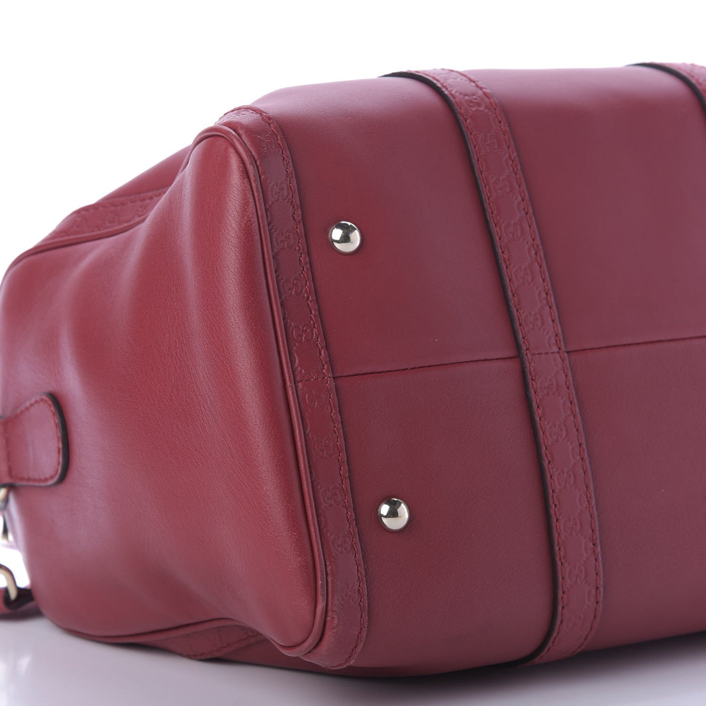Calfskin Microguccissima Trim Medium Boston Raspberry Red