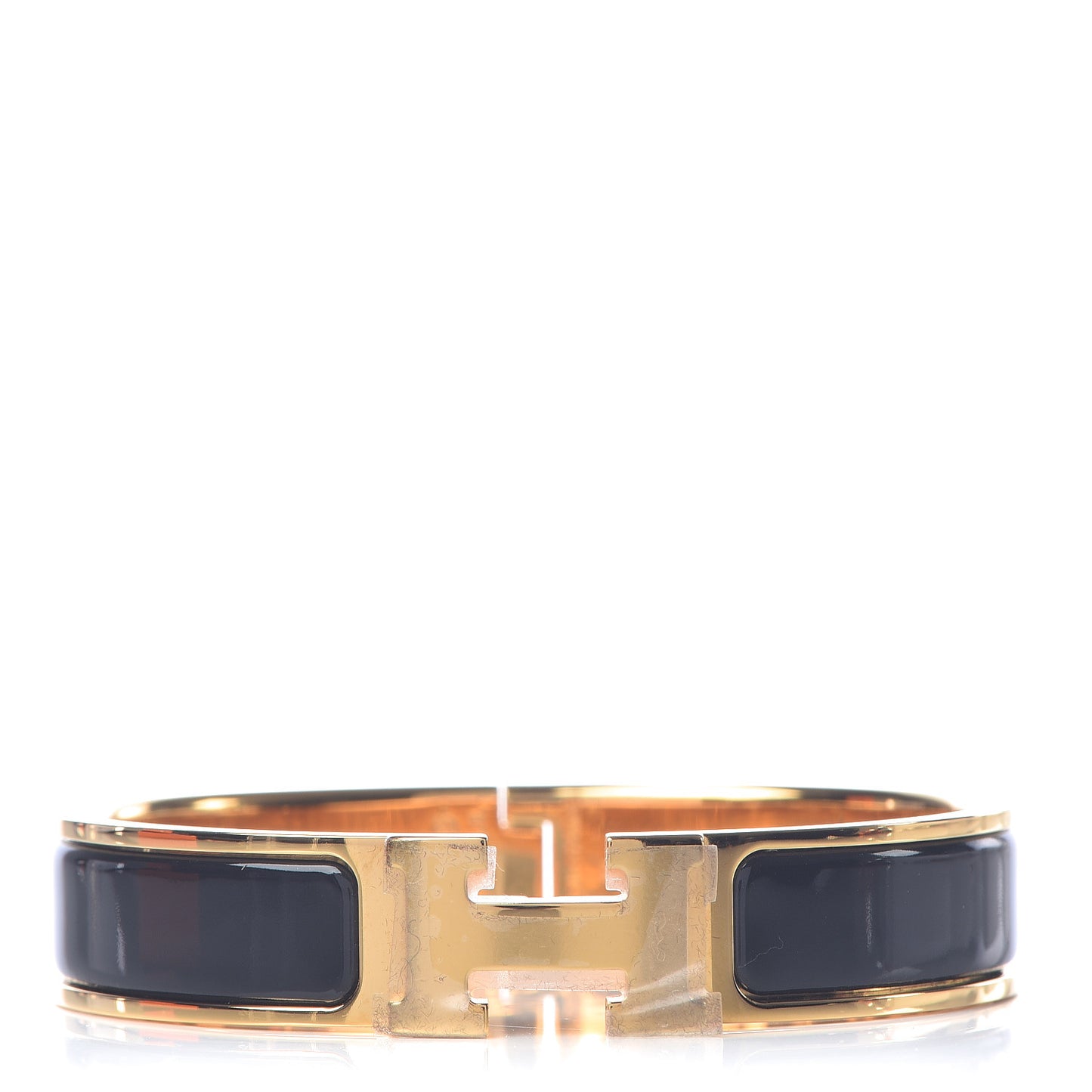Enamel Narrow Clic Clac H Bracelet PM Black