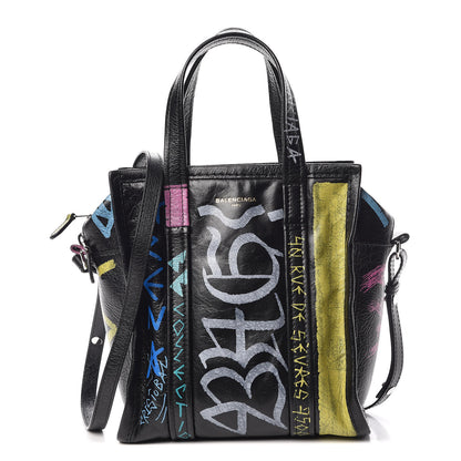 Balenciaga Agneau Arena Graffiti All Over XS Bazar Shopper Tote Black Multicolor 1 of 12