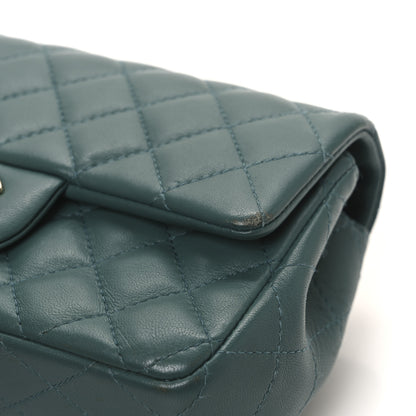 Chanel Lambskin Quilted Mini Rectangular Flap Dark Green 11 of 13