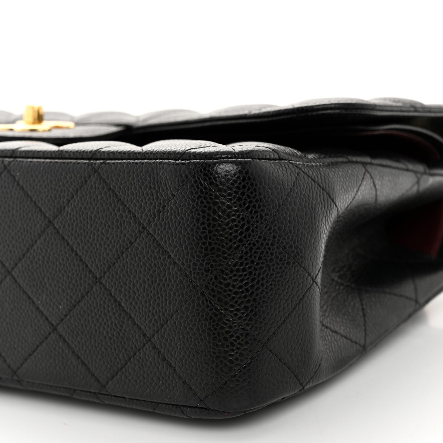 Caviar Quilted Jumbo Double Flap Black