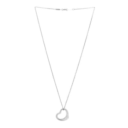 Tiffany Sterling Silver 22mm Elsa Peretti Open Heart Pendant Necklace 3 of 7