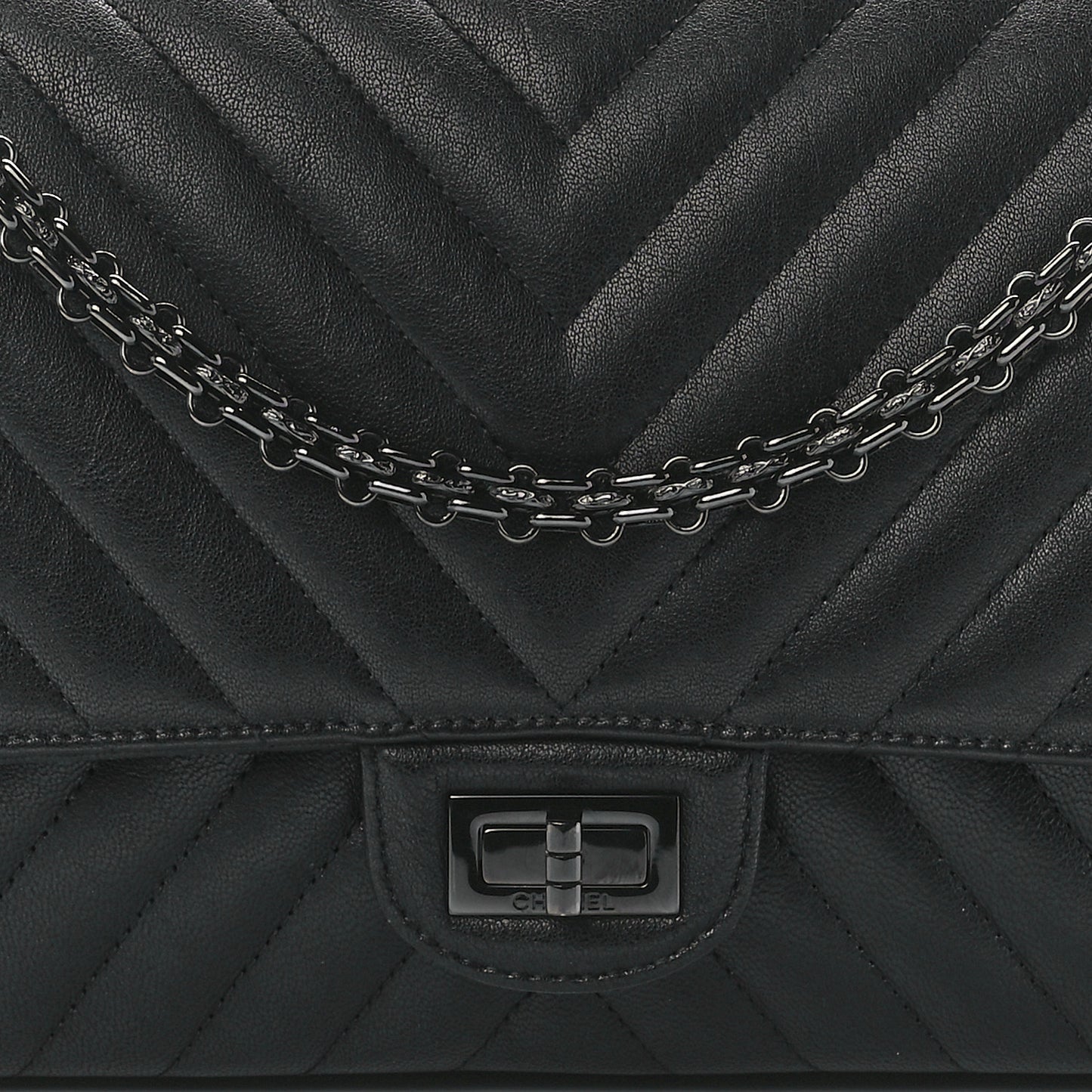 Sheepskin Chevron Quilted 2.55 Reissue 226 Flap So Black