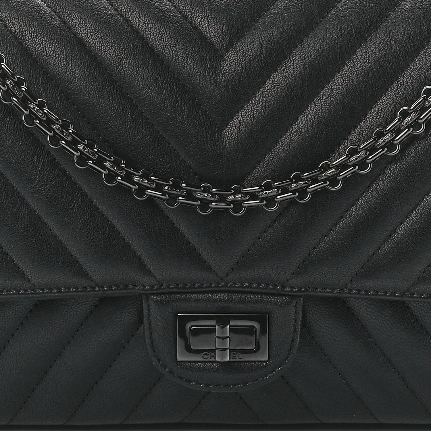 Chanel Sheepskin Chevron Quilted 2.55 Reissue 226 Flap So Black 8 of 11