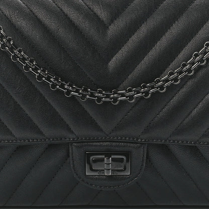 Chanel Sheepskin Chevron Quilted 2.55 Reissue 226 Flap So Black 8 of 11